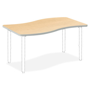 HON Build Ribbon Shape Table Top, 54w x 30d, Natural Maple View Product Image