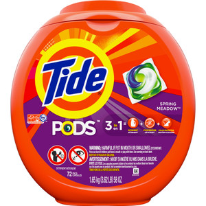 Tide Detergent Pods, Spring Meadow Scent, 72 Pods/Pack, 4 Packs/Carton View Product Image