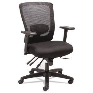 Alera Envy Series Mesh Mid-Back Multifunction Chair, Supports up to 250 lbs., Black Seat/Black Back, Black Base View Product Image