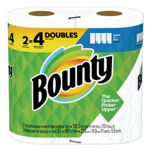 Bounty Select-a-Size Paper Towels, 2-Ply, White, 5.9 x 11, 110 Sheets/Roll, 2 Rolls/Pack View Product Image