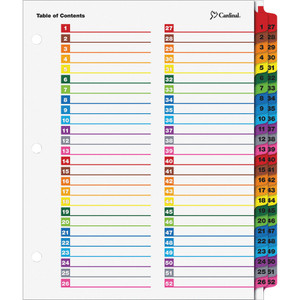 Cardinal OneStep Printable Table of Contents and Dividers - Double Column, 52-Tab, 1 to 52, 11 x 8.5, White, 1 Set View Product Image