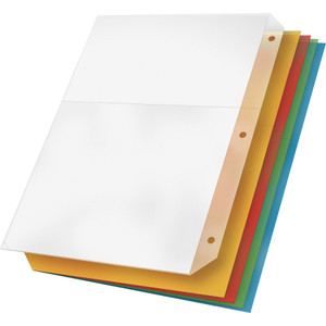 Cardinal Poly Ring Binder Pockets, 11 x 8 1/2, Assorted Colors, 5/Pack View Product Image