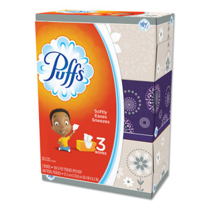 Puffs White Facial Tissue, 2-Ply, White, 180 Sheets/Box, 3 Boxes/Pack View Product Image