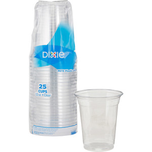 Dixie Clear Plastic PETE Cups, Cold, 12oz, 25/Sleeve, 20 Sleeves/Carton View Product Image