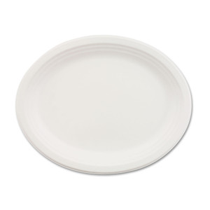 Chinet Classic Paper Dinnerware, Oval Platter, 9 3/4 x 12 1/2, White, 500/Carton View Product Image