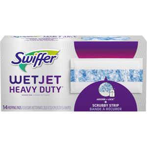 Swiffer WetJet System Refill Cloths, 11.3" x 5.4", Heavy Duty, White, 14/Box, 4 BX/CT View Product Image