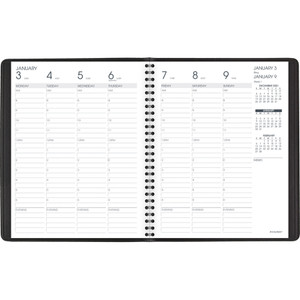 AT-A-GLANCE Weekly Appointment Book Ruled, Hourly Appts, 8.75 x 7, Black, 2021-2022 View Product Image