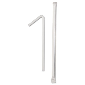 Dixie Wrapped Flex Straws, 7 3/4", Polypropylene, White, 10000/Carton View Product Image