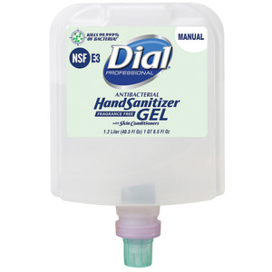 Dial Professional Dial 1700 Manual Refill Antibacterial Gel Hand Sanitizer, Fragrance-Free, 1.2 L, 3/Carton View Product Image