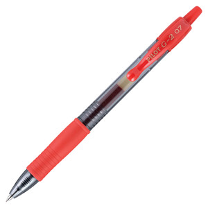 Pilot G2 Premium Retractable Gel Pen, 0.7 mm, Red Ink, Smoke Barrel, Dozen View Product Image