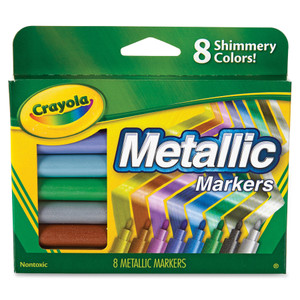 Crayola Metallic Markers, Medium Bullet Tip, Assorted Colors, 8/Set View Product Image