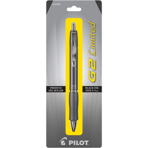 Pilot G2 Limited Retractable Gel Pen, Fine 0.7mm, Black Ink, Charcoal Barrel View Product Image