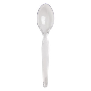 Dixie Plastic Cutlery, Heavyweight Teaspoon, Crystal Clear, 6", 1,000/Carton View Product Image