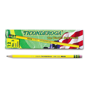 Ticonderoga Pencils, HB (#3), Black Lead, Yellow Barrel, Dozen View Product Image