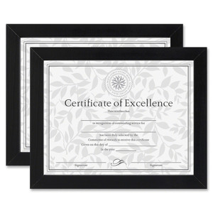 DAX Document/Certificate Frames, Wood, 8 1/2 x 11, Black, Set of Two View Product Image