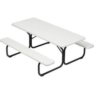 Iceberg IndestrucTables Too 1200 Series Resin Picnic Table, 72w x 30d, Platinum/Gray View Product Image