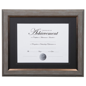 DAX 2-Tone 11 x 14 Document Frame, 8 1/2 x 11 Insert, Gray/Gold Frame, Black Mat View Product Image