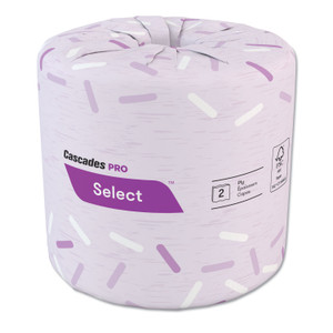 Cascades PRO Select Standard Bath Tissue, 2-Ply, 4 1/2" Dia, 500 Sheets/Roll, 96 Rolls/Carton View Product Image