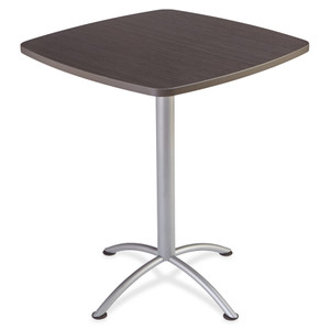 Iceberg iLand Table, Contour, Square Bistro Style, 36" x 36" x 42", Gray Walnut/Silver View Product Image