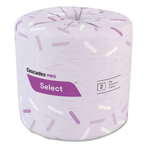 Cascades PRO Select Standard Bath Tissue, 2-Ply, White, 4.25 x 3.75, 500/Roll, 96/Carton View Product Image