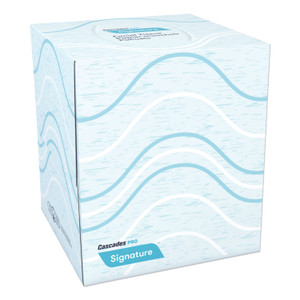 Cascades PRO Signature Facial Tissue, 2-Ply, White, Cube, 90 Sheets/Box, 36 Boxes/Carton View Product Image