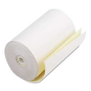 Iconex Impact Printing Carbonless Paper Rolls, 4.5" x 90 ft, White/Canary, 24/Carton View Product Image