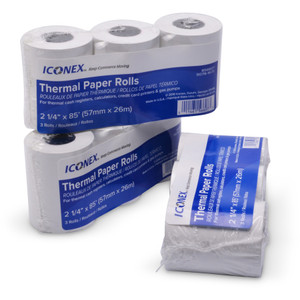 Iconex Direct Thermal Printing Thermal Paper Rolls, 2.25" x 85 ft, White, 3/Pack View Product Image