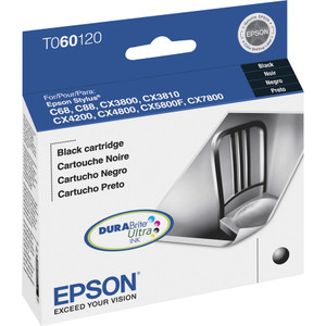 Epson T060120S (60) DURABrite Ink, 450 Page-Yield, Black View Product Image