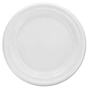 Dart Famous Service Impact Plastic Dinnerware, Plate, 10 1/4" dia, White, 500/Carton View Product Image
