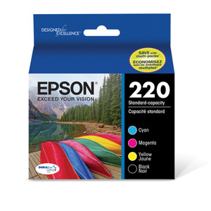 Epson T220120BCS (220) DURABrite Ultra Ink, Black/Cyan/Magenta/Yellow View Product Image