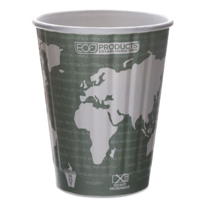 Eco-Products World Art Renewable and Compostable Insulated Hot Cups, PLA, 12 oz, 40/Packs, 15 Packs/Carton View Product Image