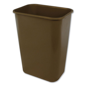 Impact Soft-Sided Wastebasket, Rectangular, Polyethylene, 41 qt, Beige View Product Image