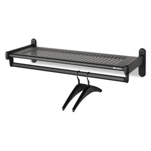 Quartet Metal Wall Shelf Rack, Powder Coated Textured Steel, 48w x 14.5d x 6h, Black View Product Image