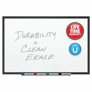 Quartet Classic Porcelain Magnetic Whiteboard, 60 x 36, Black Aluminum Frame View Product Image