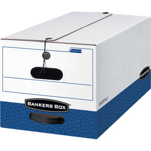 Bankers Box LIBERTY Heavy-Duty Strength Storage Boxes, Letter Files, 12.25" x 24.13" x 10.75", White/Blue, 12/Carton View Product Image