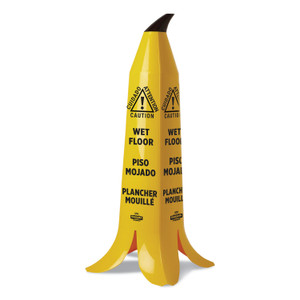 Impact Banana Wet Floor Cones, 14.25 x 14.25 x 36.75, Yellow/Brown/Black View Product Image
