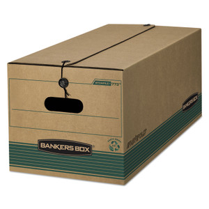 Bankers Box STOR/FILE Medium-Duty Strength Storage Boxes, Letter Files, 12.25" x 24" x 10.75", Kraft/Green, 12/Carton View Product Image