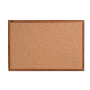 Quartet Cork Bulletin Board, 36 x 24, Oak Finish Frame View Product Image