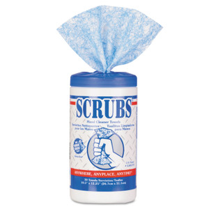 SCRUBS Hand Cleaner Towels, 10 x 12, Blue/White, 30/Canister ITW42230 View Product Image