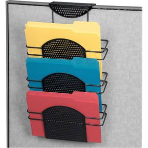 Fellowes Perf-Ect Partition Additions Three-Pocket Organizer, 12 1/2 x 21 3/8, Black View Product Image