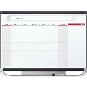 Quartet Prestige 2 Magnetic Total Erase Monthly Calendar, 48 x 36, Graphite Color Frame View Product Image