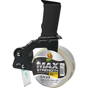 Duck MAX Packaging Tape with Pistol Grip Dispenser, 3" Core, 1.88" x 54.6 yds, Crystal Clear View Product Image