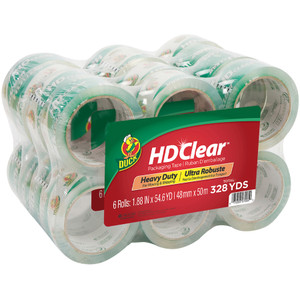 Duck Heavy-Duty Carton Packaging Tape, 3" Core, 1.88" x 55 yds, Clear, 24/Pack View Product Image