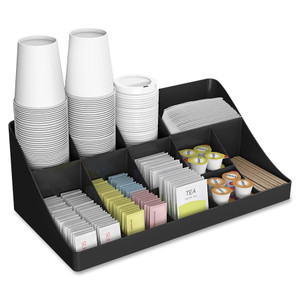 Mind Reader 11-Compartment Coffee Condiment Organizer, 18 1/4 x 6 5/8 x 9 7/8, Black View Product Image