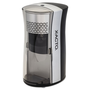 X-ACTO Inspire+ Battery Pencil Sharpener, Battery-Powered, 4.5" x 4.5" x 8.5", Black/Silver View Product Image