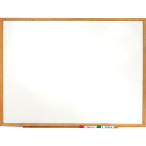 Quartet Classic Series Total Erase Dry Erase Board, 36 x 24, Oak Finish Frame View Product Image