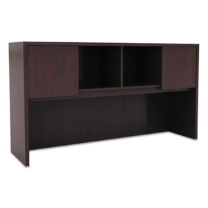 Alera Valencia Series Hutch with Doors, 58.88w x 15d x 35.38h, Mahogany View Product Image