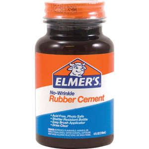 Elmer's Rubber Cement with Brush Applicator, 4 oz, Dries Clear View Product Image