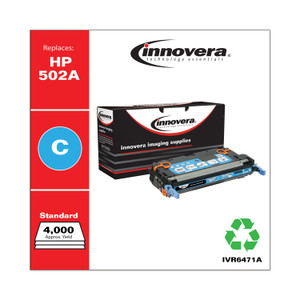 Innovera Remanufactured Cyan Toner, Replacement for HP 502A (Q6471A), 4,000 Page-Yield View Product Image