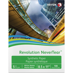 xerox Revolution NeverTear, 5 mil, 8.5 x 11, Smooth White, 500/Ream View Product Image